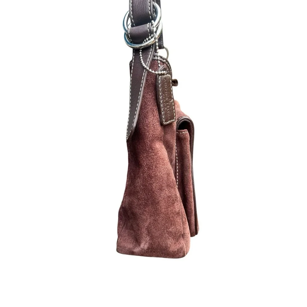 Vintage Etienne Aigner Brown Suede Hobo Shoulder Bag Y2K Slouchy Boho‎ Purse